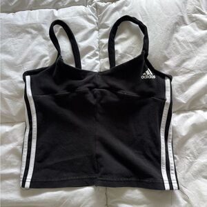 Upcycled Adidas Black Crop Top